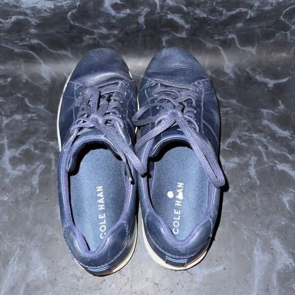 Cole Haan Reagan Grand Os Sneakers Shoe Navy Blue Leather Mens Size 10.5M - Picture 6 of 8